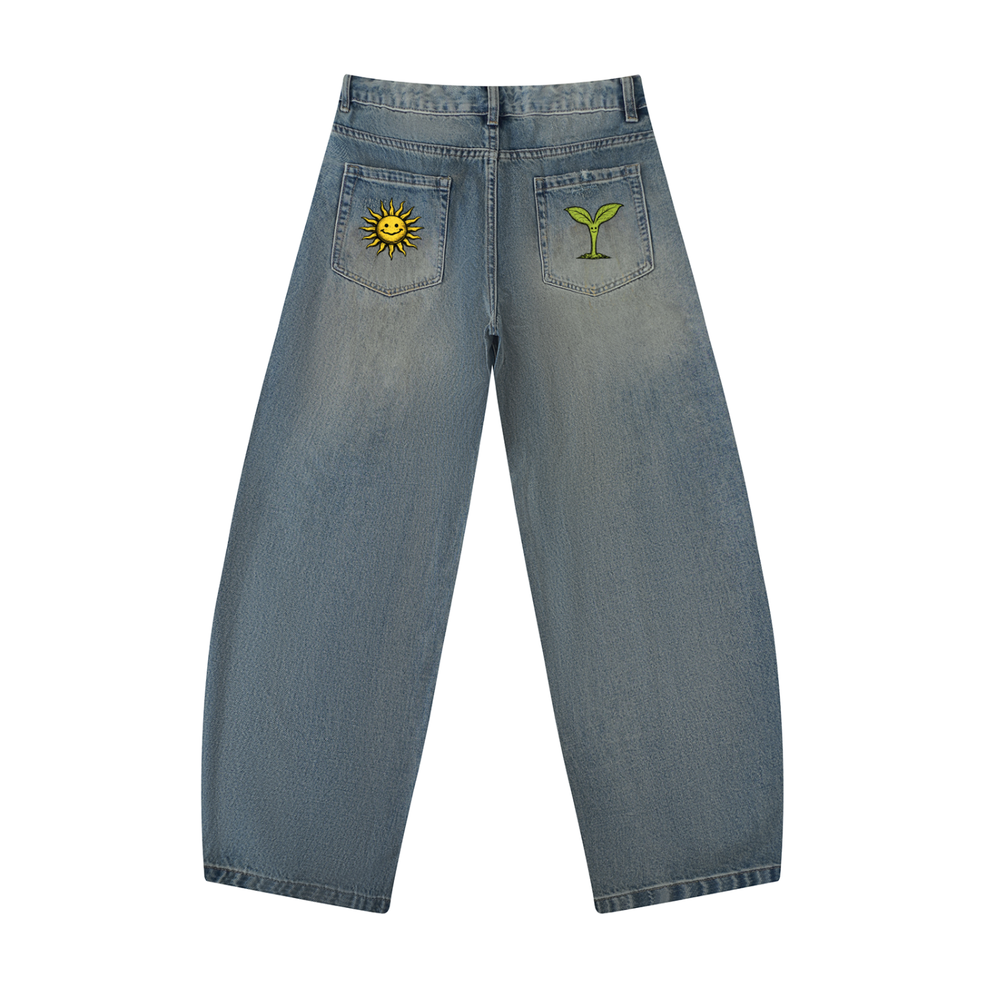Men's Sun and Leaf Baggy Jeans