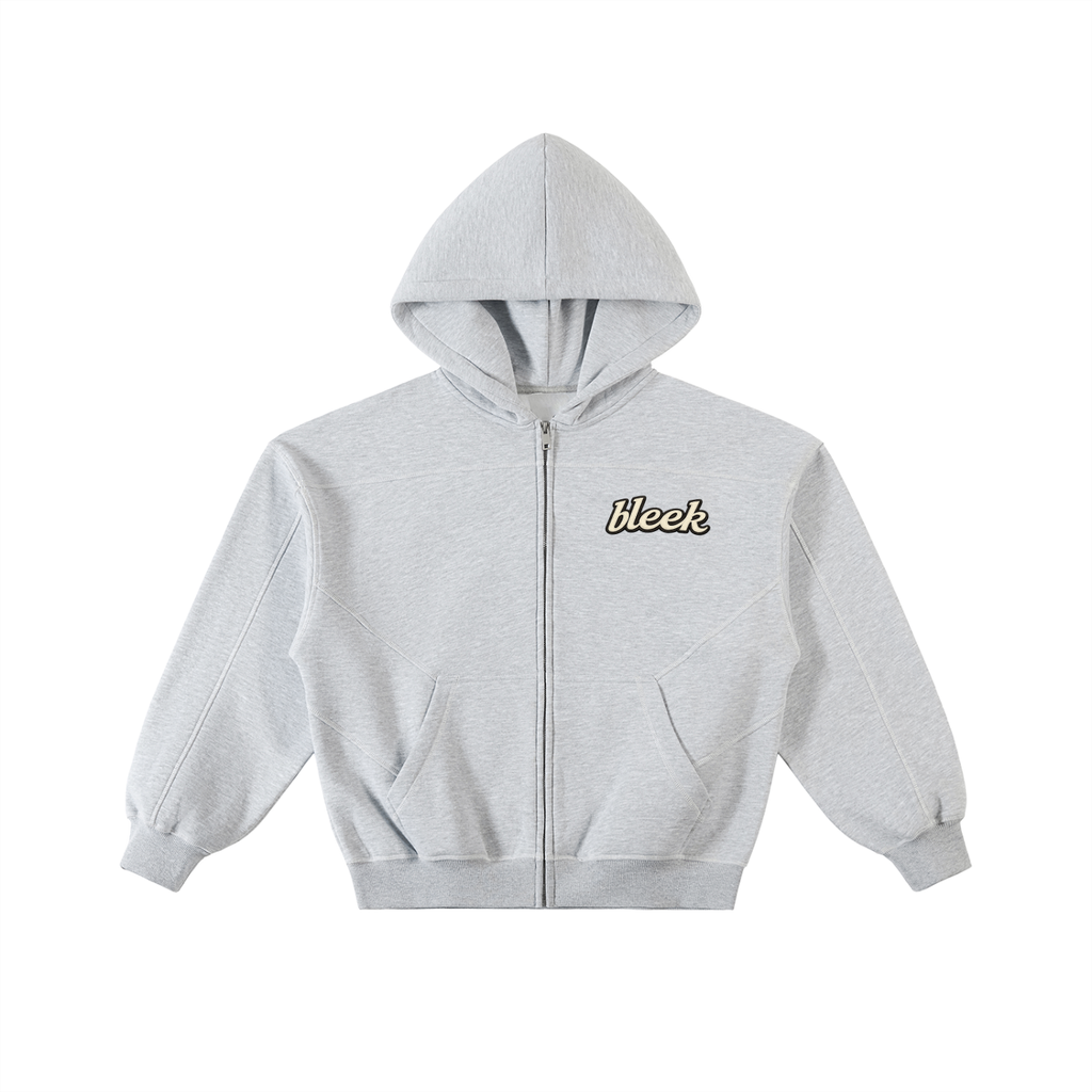 Cherry Blossom Stitched Zip Hoodie