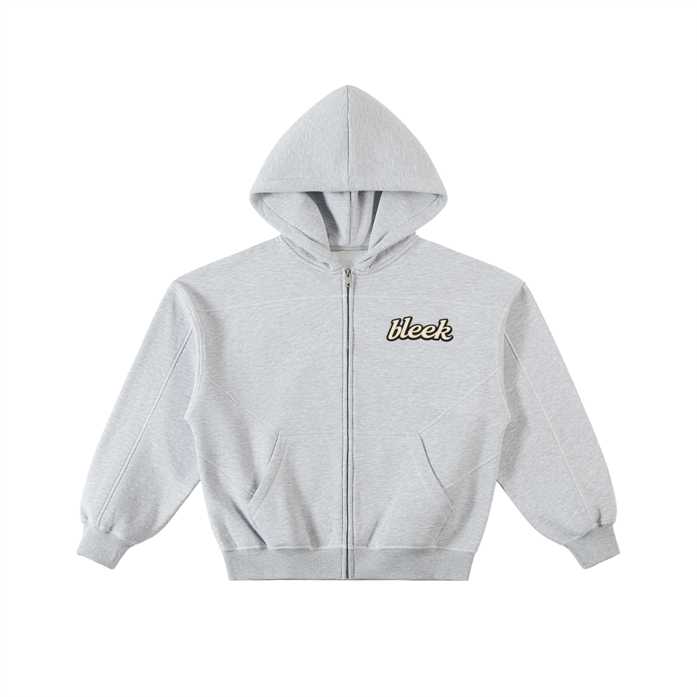 Cherry Blossom Stitched Zip Hoodie